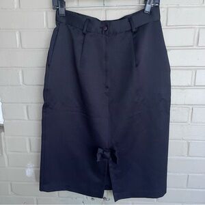 Ann Hill Vintage Black Pencil Skirt w/Bow 12